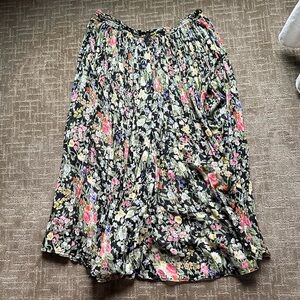 Vintage Floral Cotton Maxi Skirt